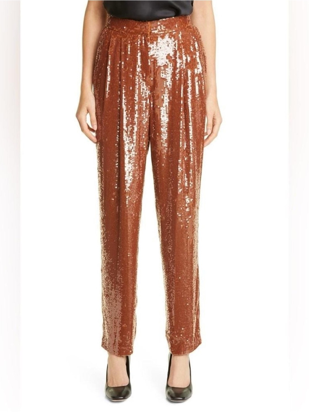 Lafayette 148 New York Copper Sequin Trousers